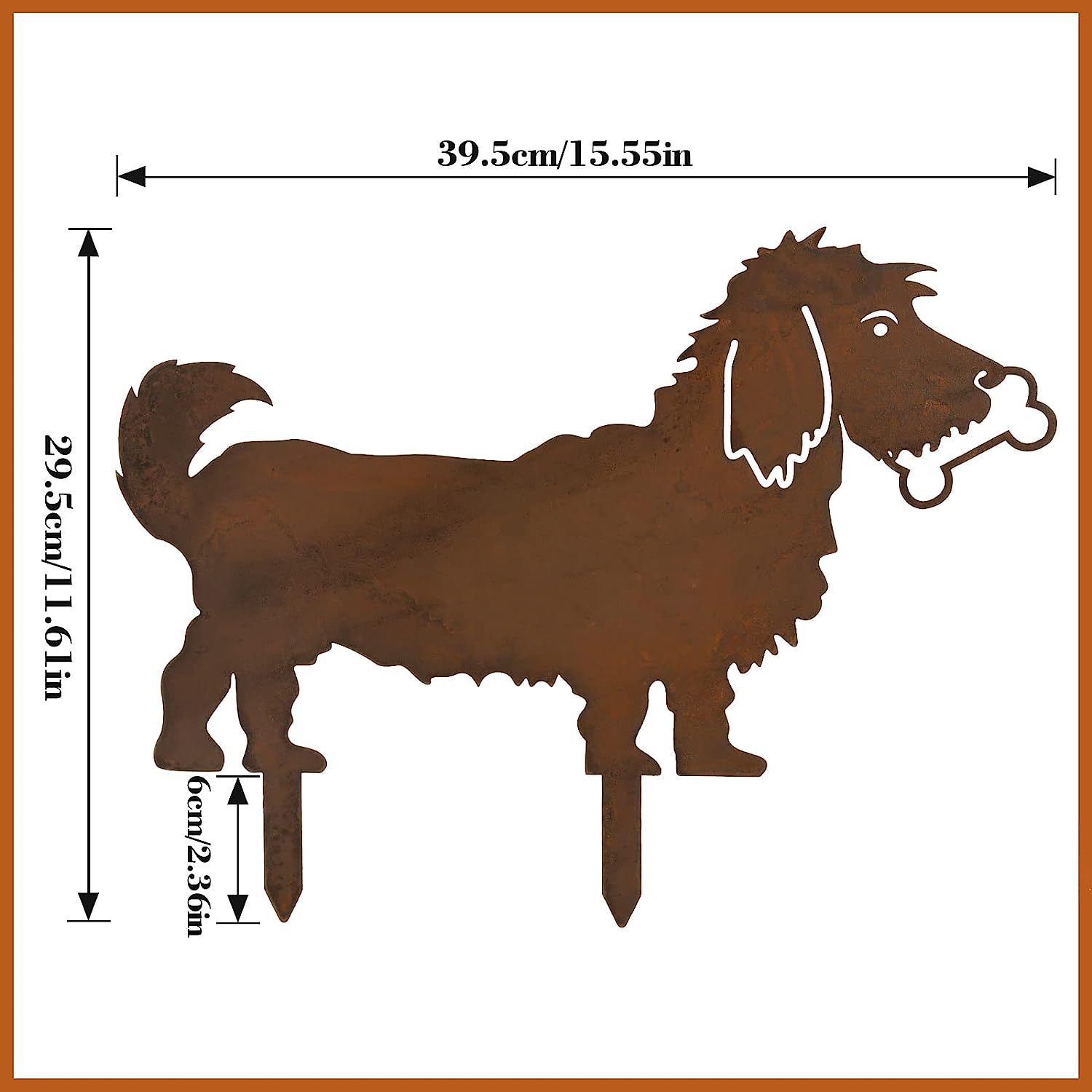 跨境生锈的独角兽小狗剪影圣诞装饰铁艺花园剪影金属庭院工艺品详情7