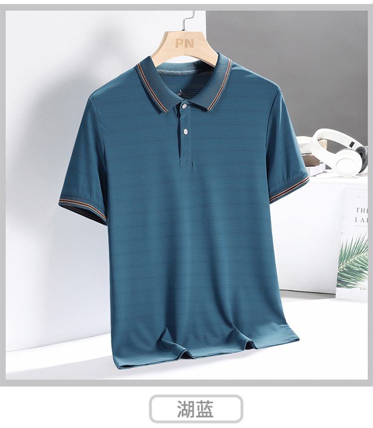 夏季中老年翻领半袖t恤男宽松休闲中年爸爸夏装短袖POLO衫男上衣详情11