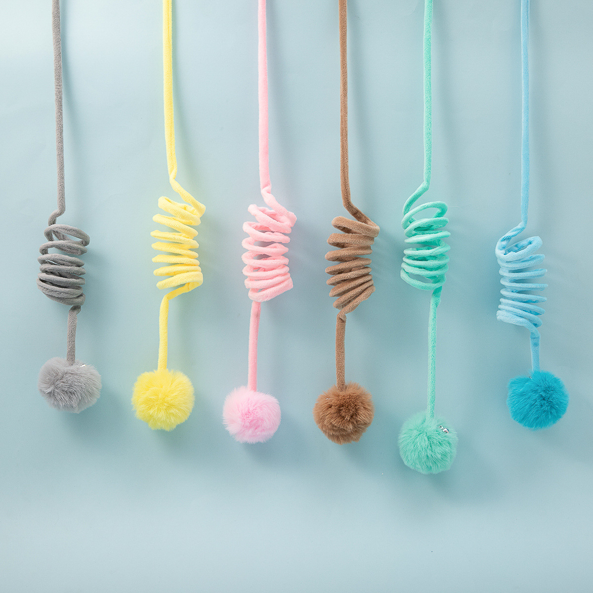 Wholesale of new cross-border pet products, including colorful plush cat spring cat toys, door-hanging suction cups, and cat toys pic 21