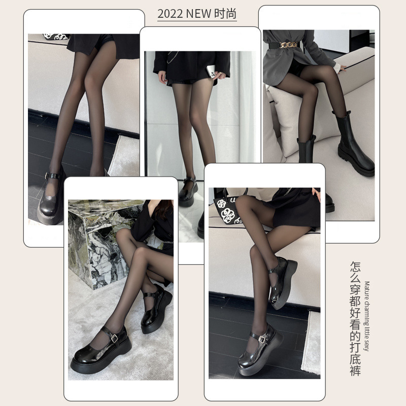 黑丝袜女夏季超薄款光腿神器菠萝袜春秋性感黑色防勾丝连裤袜批发详情1