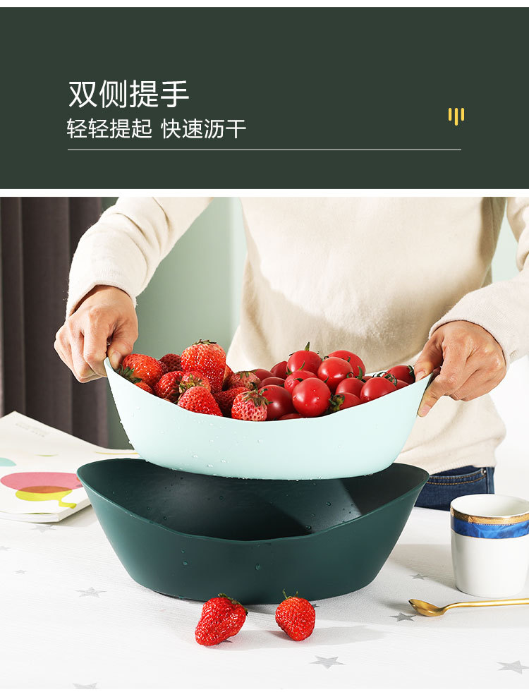 多功能元宝形沥水篮洗水果双层滴水箩高颜值糖果零食盘RS-400027详情10