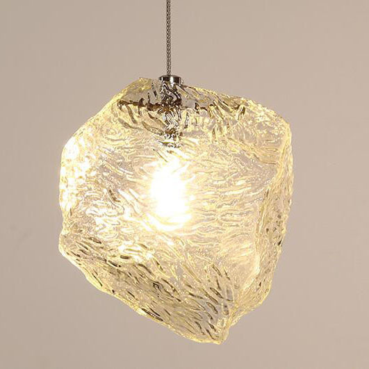 Corridor light, ice cube stone chandelier, dining room light, bar table lamp, dining table chandelier, bedroom light, creative natural lamp, glass lamp pic 4