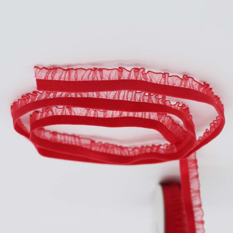 In stock: 1.0cm single-sided black fungus snow yarn lace elastic band for baby clothes, decorative accessories, home textile edging materials pic 20