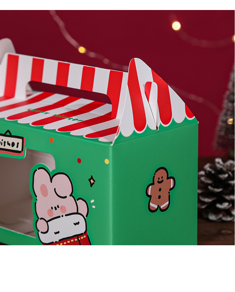 圣诞新年创意开窗礼盒 可爱卡通烘焙蛋糕饼干礼物折叠盒子 现货详情8