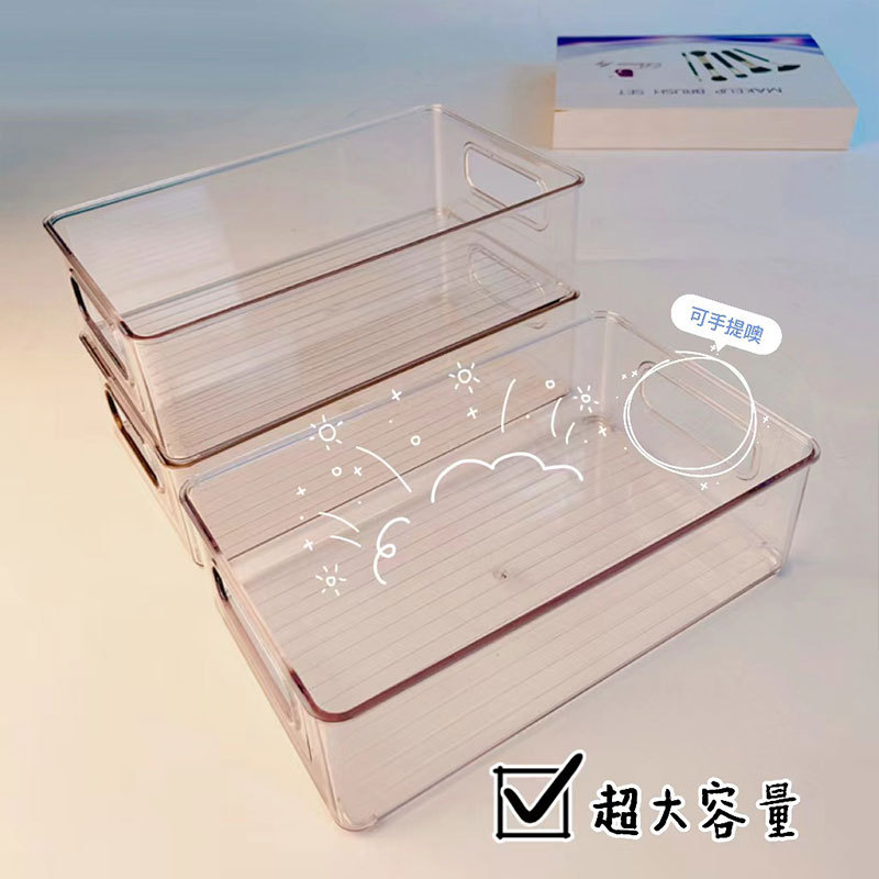 Grapefruit transparent acrylic storage box, student stationery, office desk storage basket, cosmetics drawer, household items pic 10
