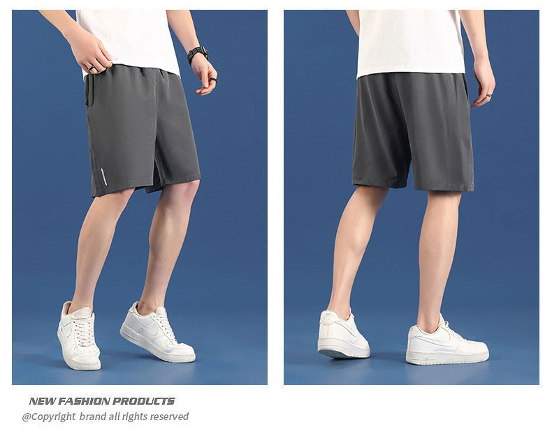 Summer sports thin shorts for men, loose and casual ice silk quick-drying capri pants for men, straight-leg Hong Kong-style pants for men, trendy pic 25