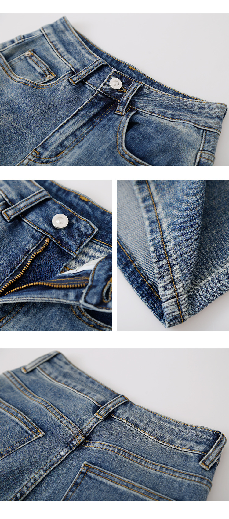 Korean chic washed cotton jeans for women 2023 summer new style narrow stretch wide-leg pants pic 37