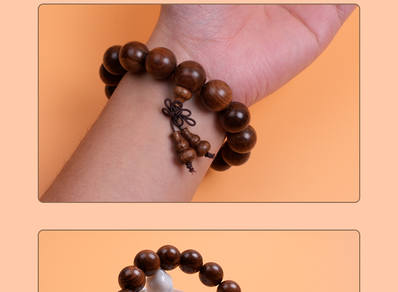 Single-circle large-sized rosewood Buddhist prayer beads and cultural play bracelets for both men and women pic 8