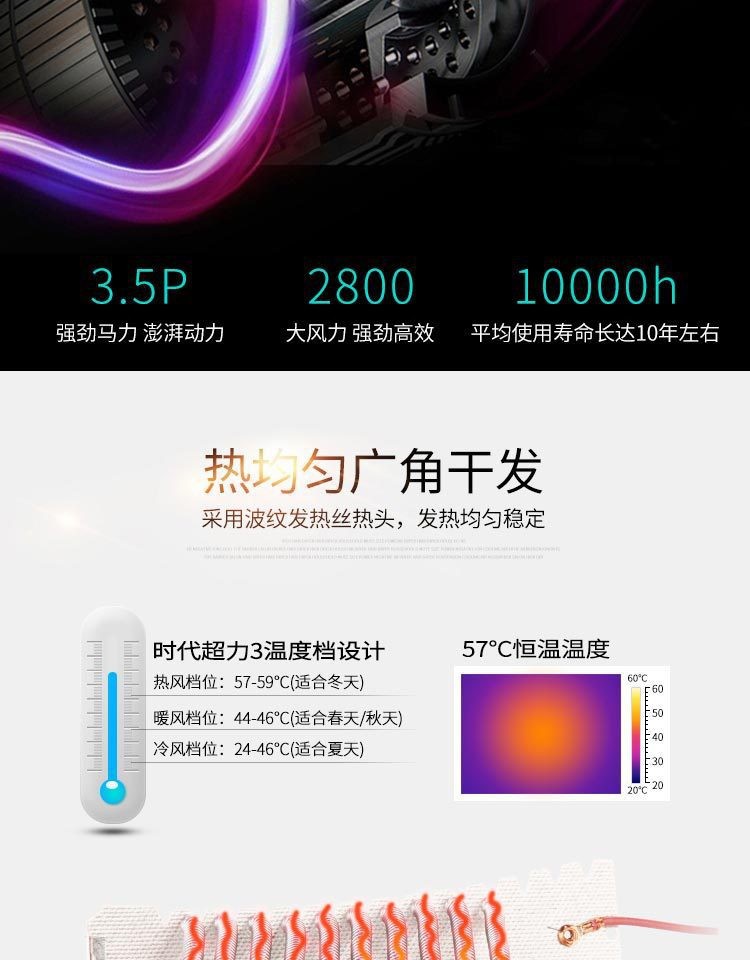 Blue light hair dryer, household, student dormitory hair dryer pic 5