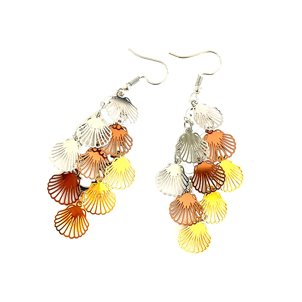 New arrivals: Popular European and American shell multi-color small nine-piece earrings and pendants, cross-border bestsellers, color-blocked tassel earrings pic 17