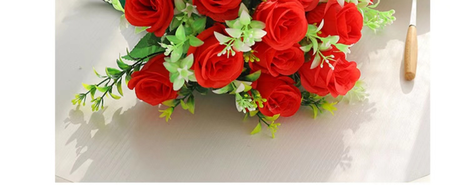 客厅工艺品摆设塑料假花仿真干花束装饰盆栽餐桌绢花茶几摆件花艺详情9