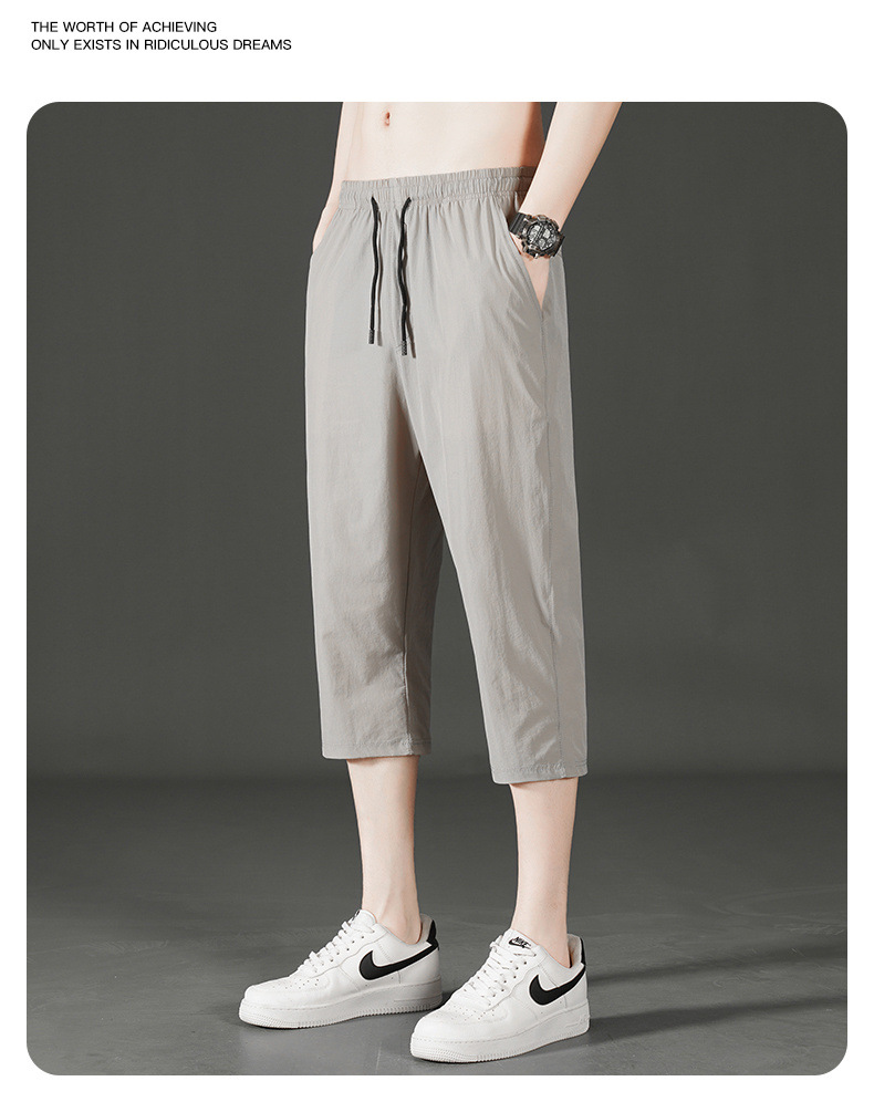 Ice Silk Seven-inch Pants for men 2024 Summer, a thin and trendy brand, loose beach pants for men, sporty and casual shorts for men pic 12