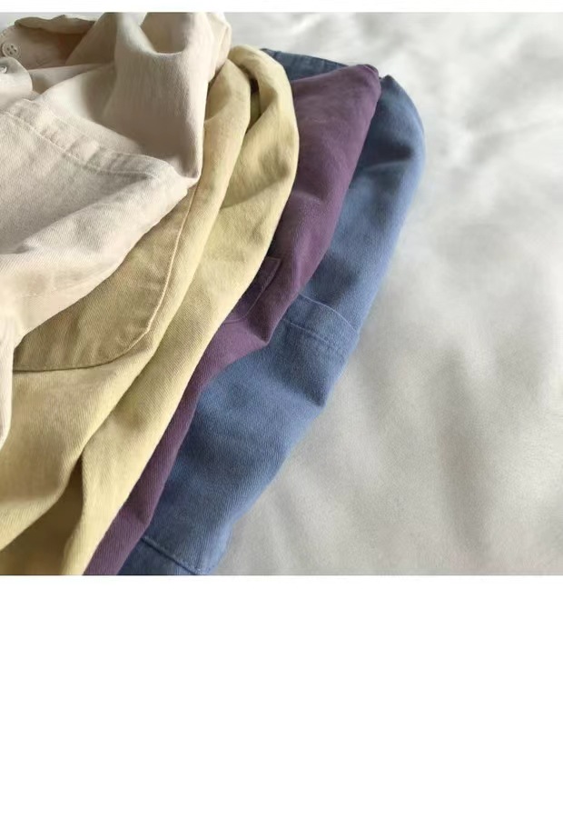 Super comfortable! Pure white washed cotton long-sleeved shirt, a versatile casual jacket for women in spring, cardigan, loose top pic 12