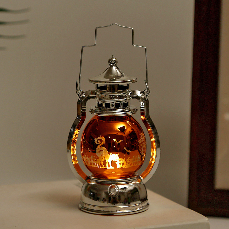 New Halloween pumpkin lantern decorations, small oil lamps, retro laser small horse lanterns, creative bar Ghost Festival atmosphere decoration pic 15