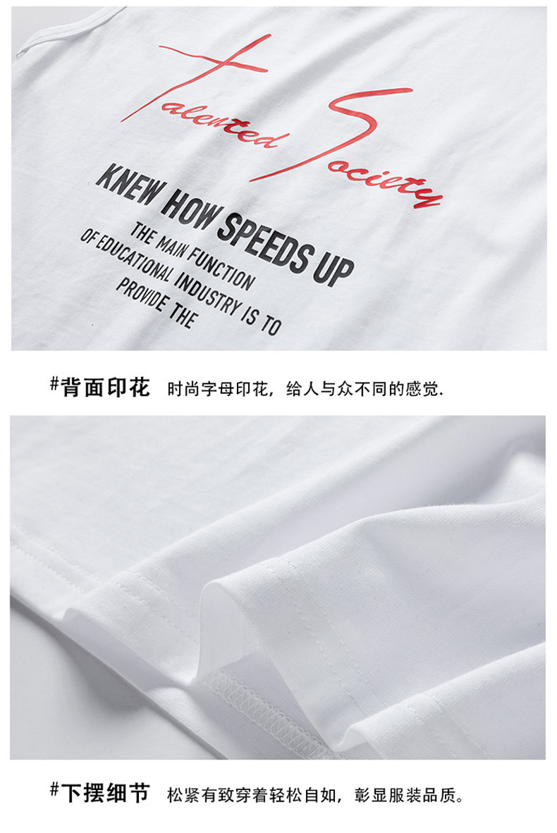 【一件代发】2023夏季新款男士连帽无袖背心韩版纯棉经典百搭坎肩详情40