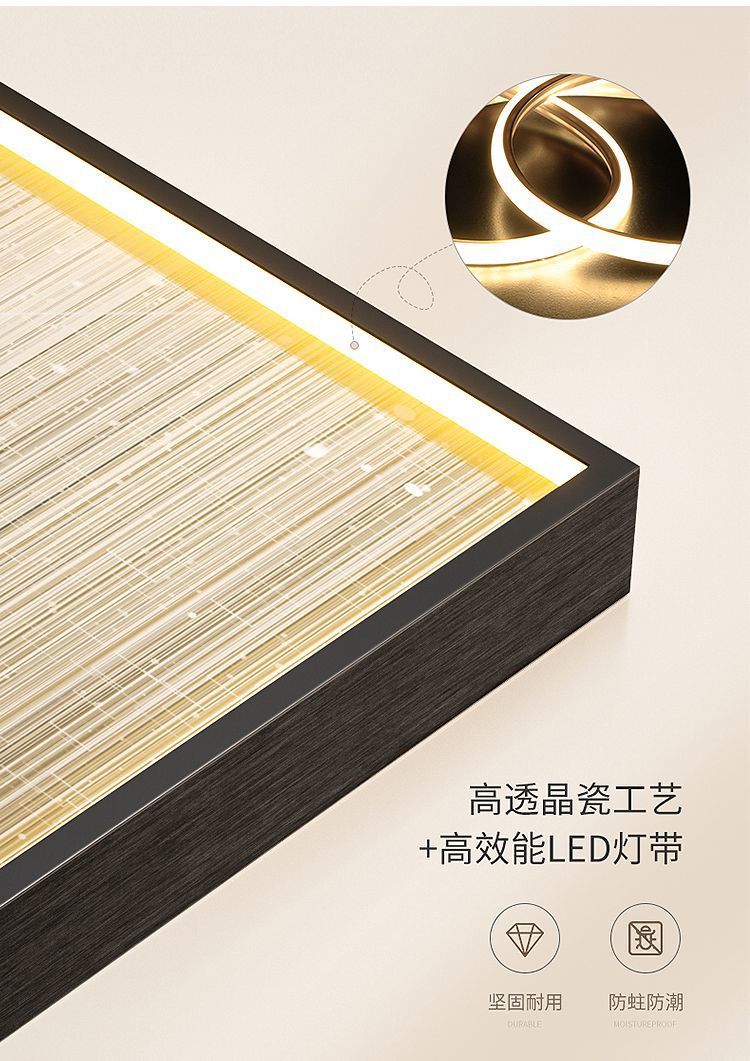 现代外贸爆款黑金色叶子抽象几何轻奢客厅卧室海报晶瓷装饰画海外详情8