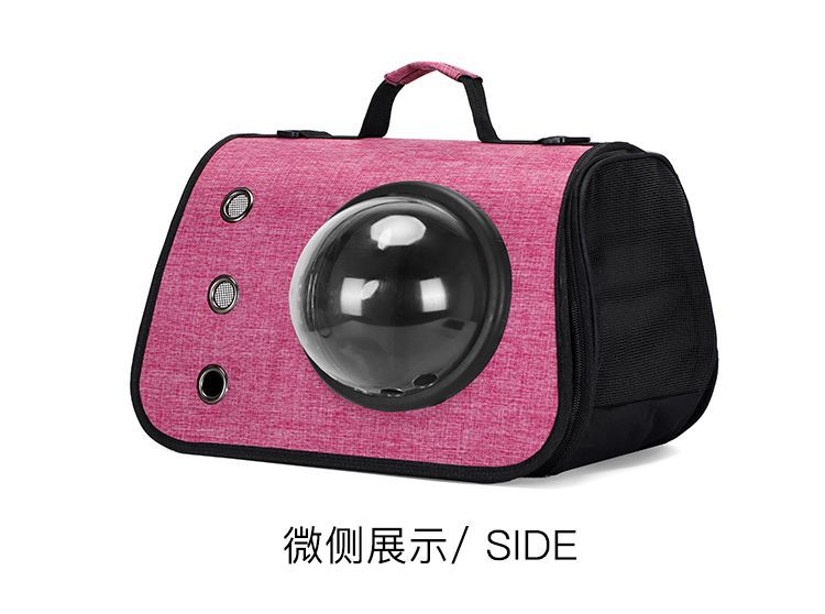外出新款便携单肩背包手提透明宠物折叠猫咪狗狗太空舱透气外带详情12