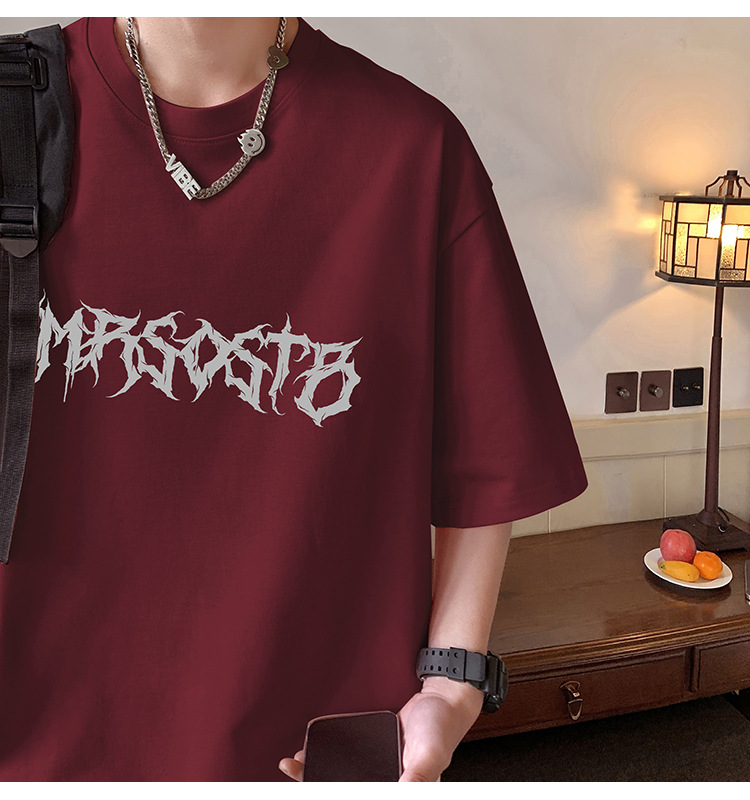 Camiseta de manga corta americana de algodón pesado hombre 2024 nuevo verano hombre retro country trend oversize pic 20