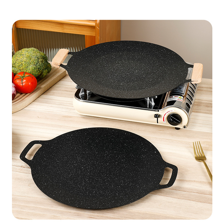 Outdoor tourmaline barbecue plate, non-stick barbecue plate, Korean-style commercial frying plate, teppanyaki induction cooker, household frying and grilling plate pic 18