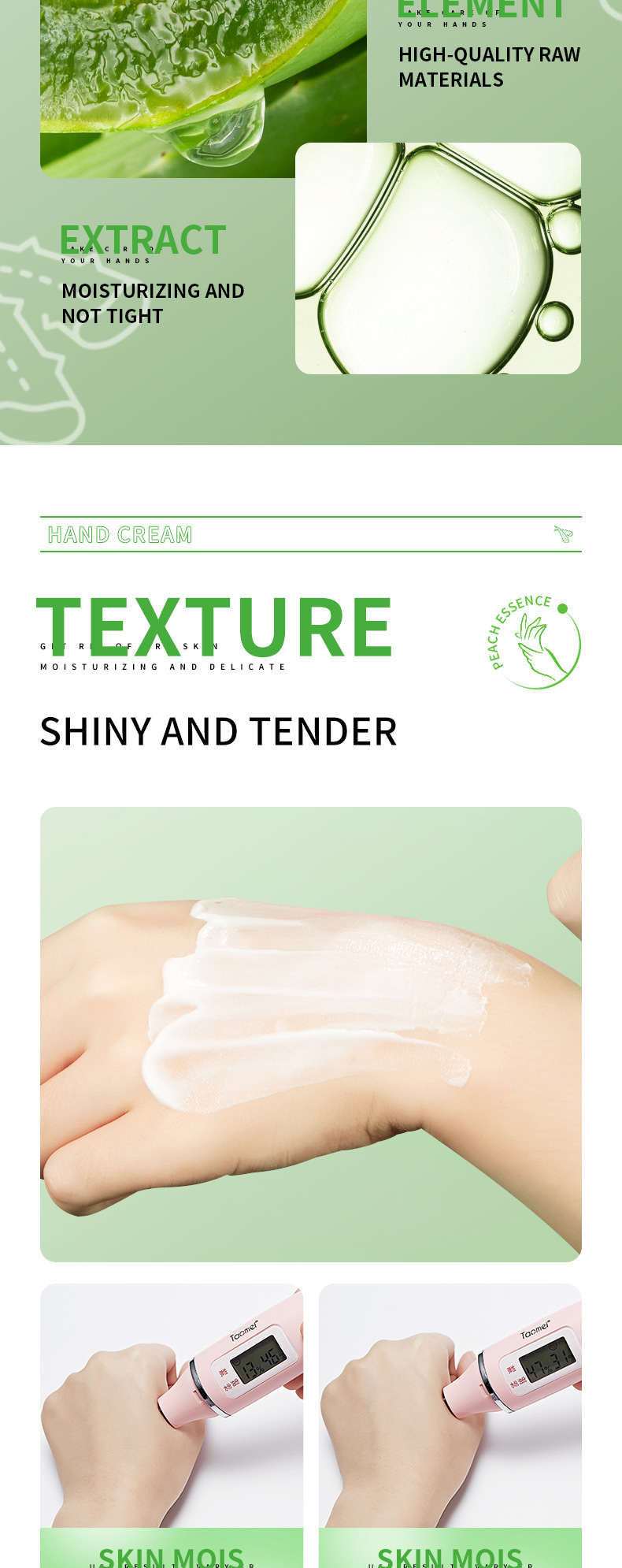 SADOER all-English plant-based bagged hand cream, avocado aloe vera Moisturizing, nourishing and refreshing, cross-border export wholesale pic 7