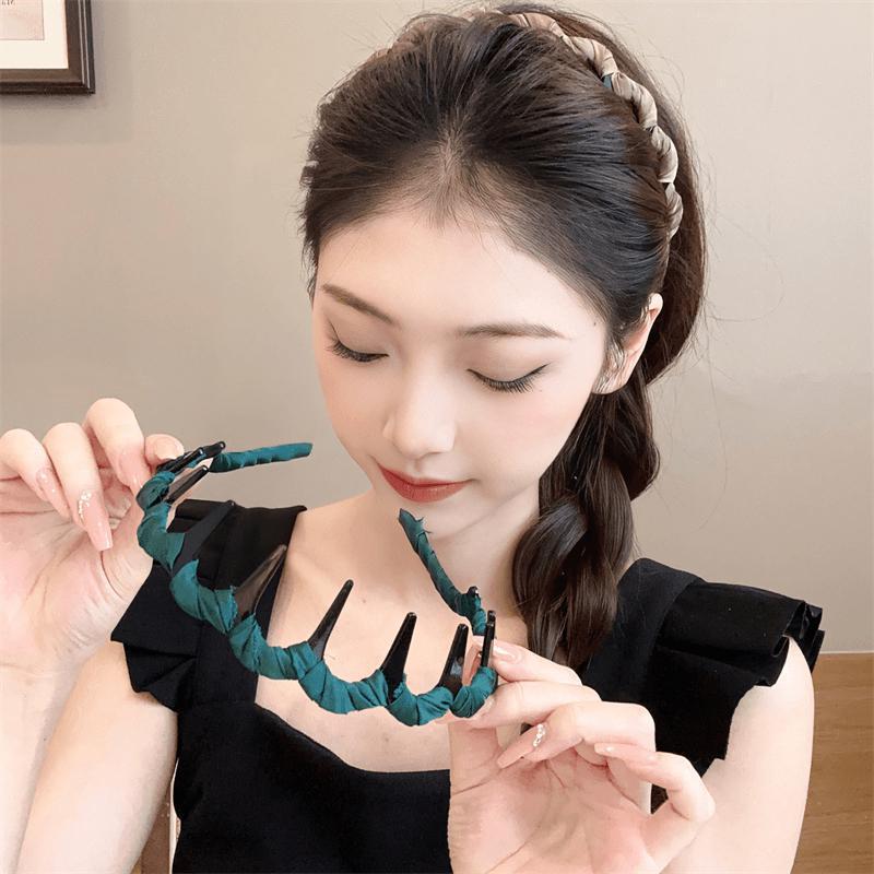 Korean-style fashionable and versatile bow headband, simple solid-color fabric sponge headband, high top headband, headwear and hairpin pic 4