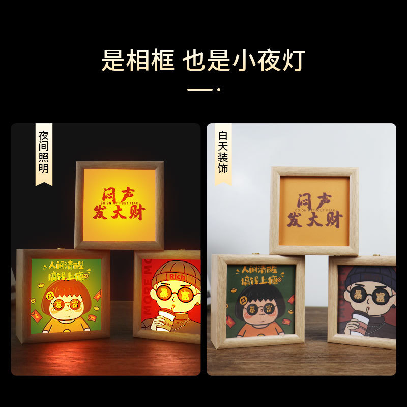 Wholesale of modern decorative paintings of the same style as those on Douyin and Kuaishou, which can be used for both display and hanging. diy creative light paintings pic 2