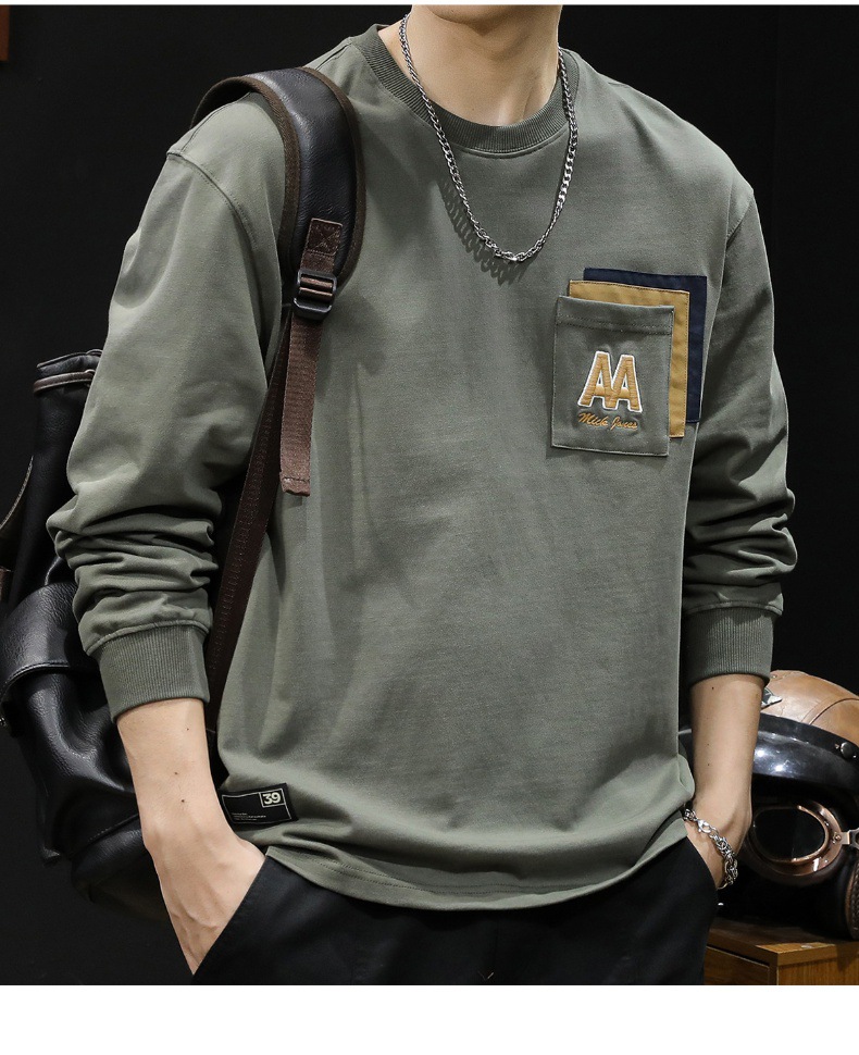 Sticky bag manga larga camiseta hombre holgado tallas grandes primavera 2024 nuevo estilo hombre heavy pound cuello redondo ropa primavera/otoño pic 11