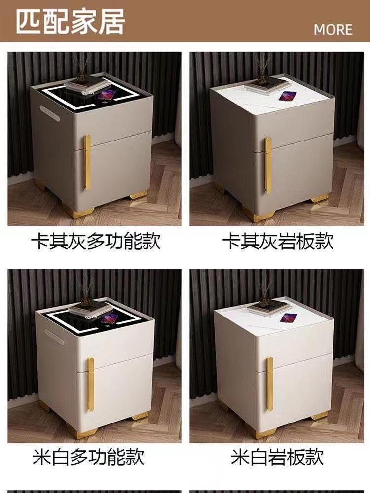 Light luxury smart bedside table, safe, multi-functional bedside cabinet, radio charger, Bluetooth speaker, three-color light, bedroom pic 7