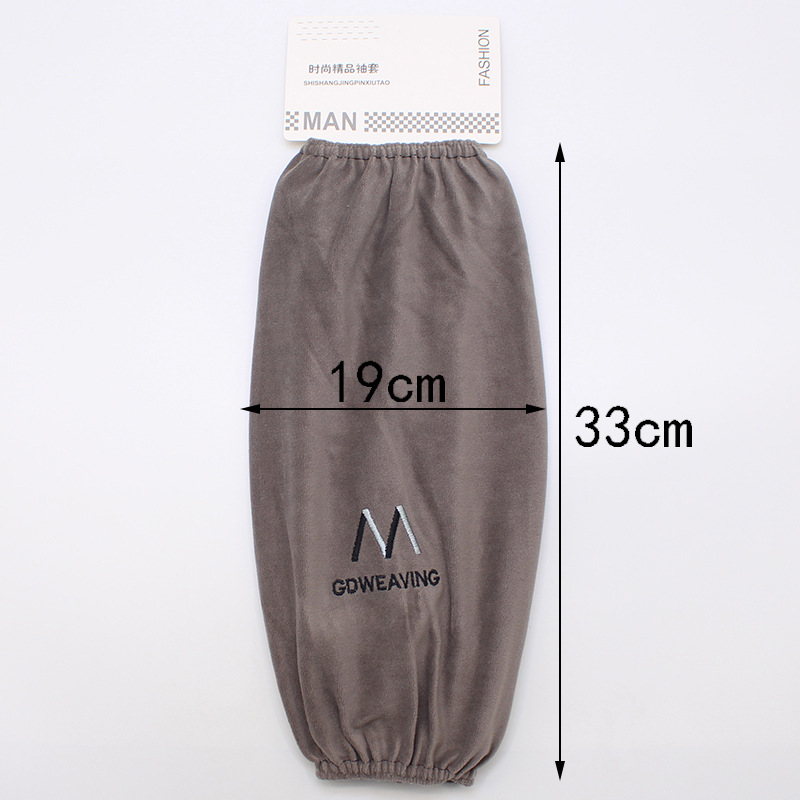 Wholesale of 2024 new men's long velvet sleeve covers with embroidered letters for autumn and winter, fashionable and stain-resistant sleeves pic 11