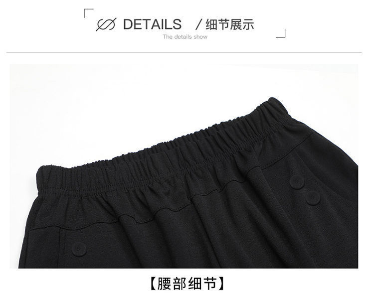 中老年女裤冰丝妈妈裤子夏季薄款八分裤弹力老年人裤子女高腰宽松详情16