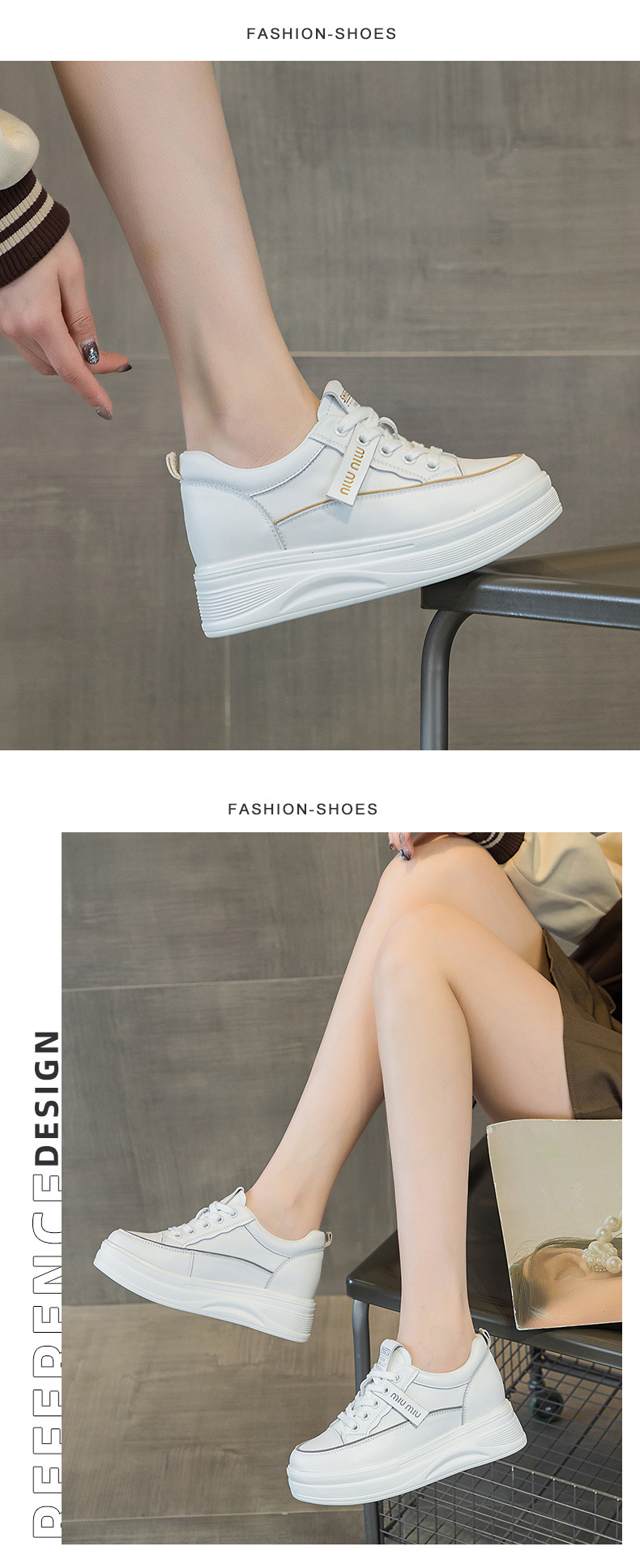 头层牛皮小个子内增高小白鞋松糕厚底运动鞋夏季网面透气休闲女鞋详情24