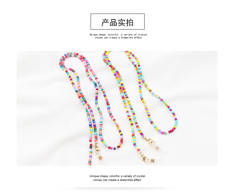 Factory direct sales of high-end eyeglass chains and anti-drop mask chains with mixed and matched rice beads from Europe, America, Japan and South Korea pic 3