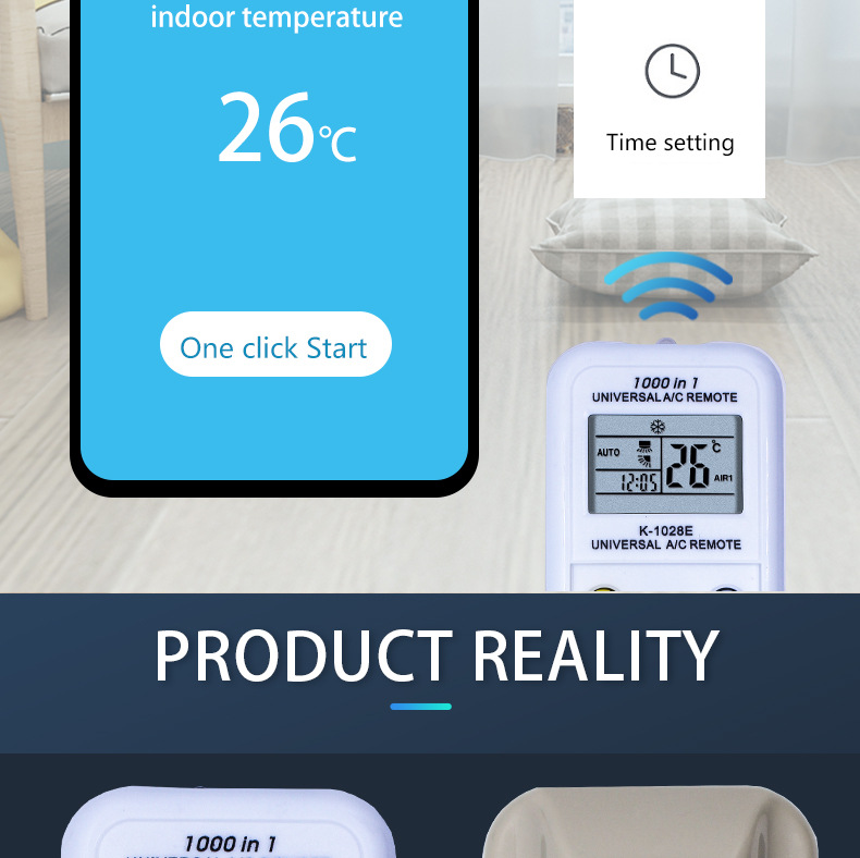 英文版万能空调遥控器 K-1028E 全球通用 一键设置详情8