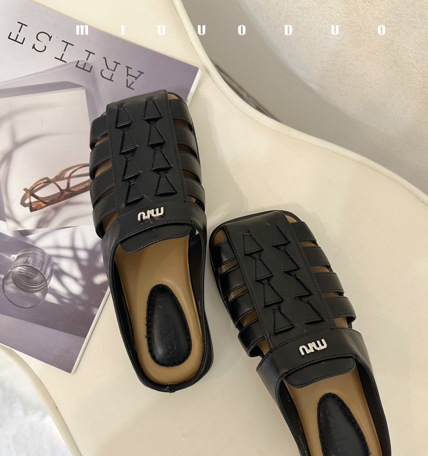 包头平底女士夏季外穿后空编织罗马鞋2024新款软底透气舒适凉拖鞋详情5