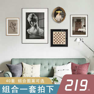 Simple and modern living room decorative paintings, fresh and clean sofa background wall combination paintings, healing scenery, dining room hanging wall paintings pic 20