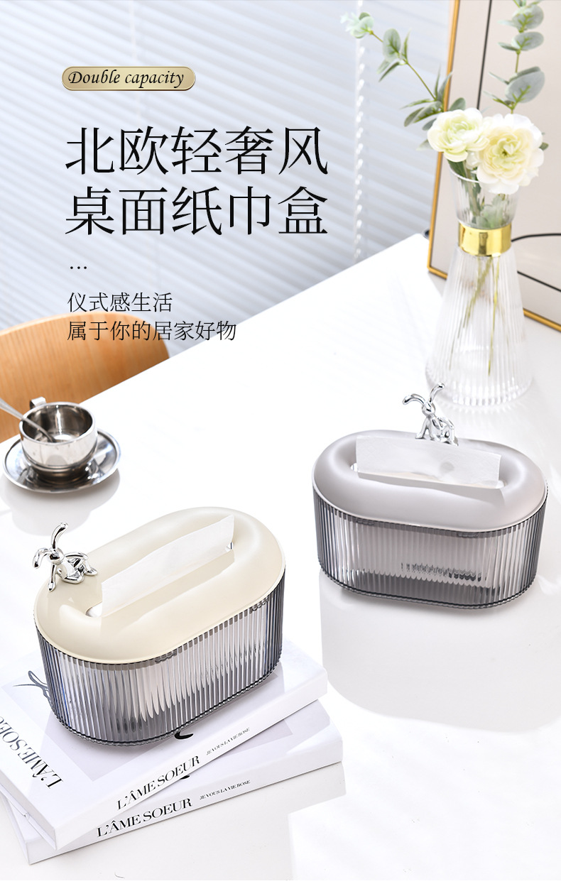 Light luxury bathroom face towel box, storage box, decorative cream-style tissue box, living room coffee table, tissue box, household toilet paper pic 1