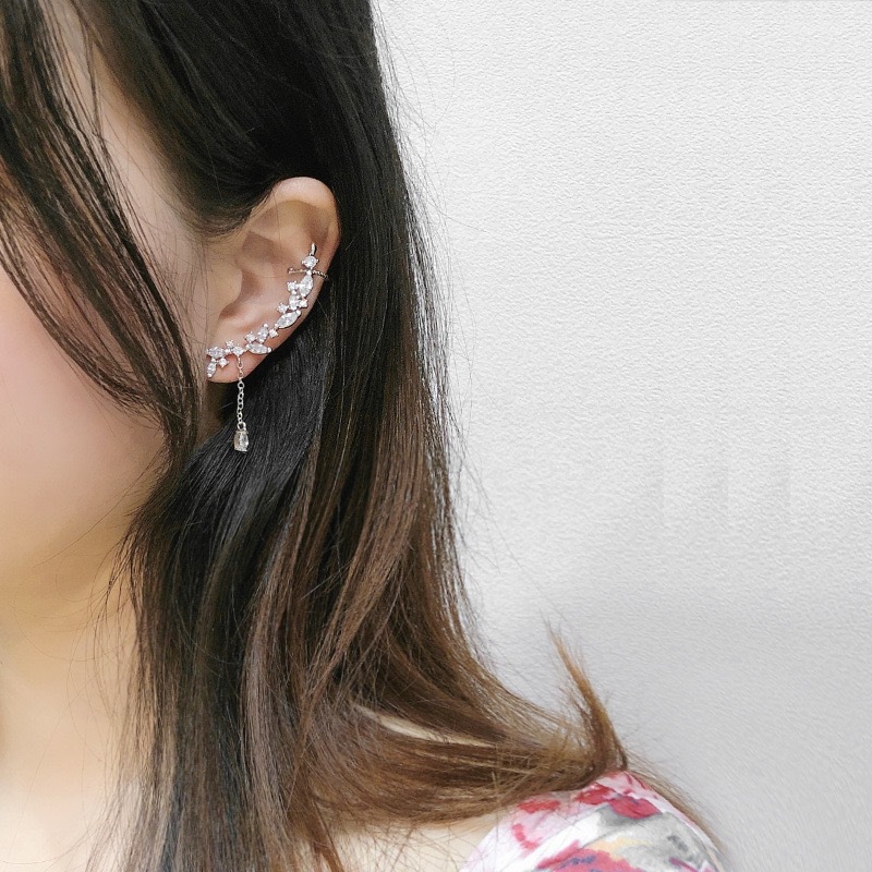 银色气质流苏耳骨夹无耳洞一体式耳钉耳夹小众设计高级潮耳环耳饰详情10