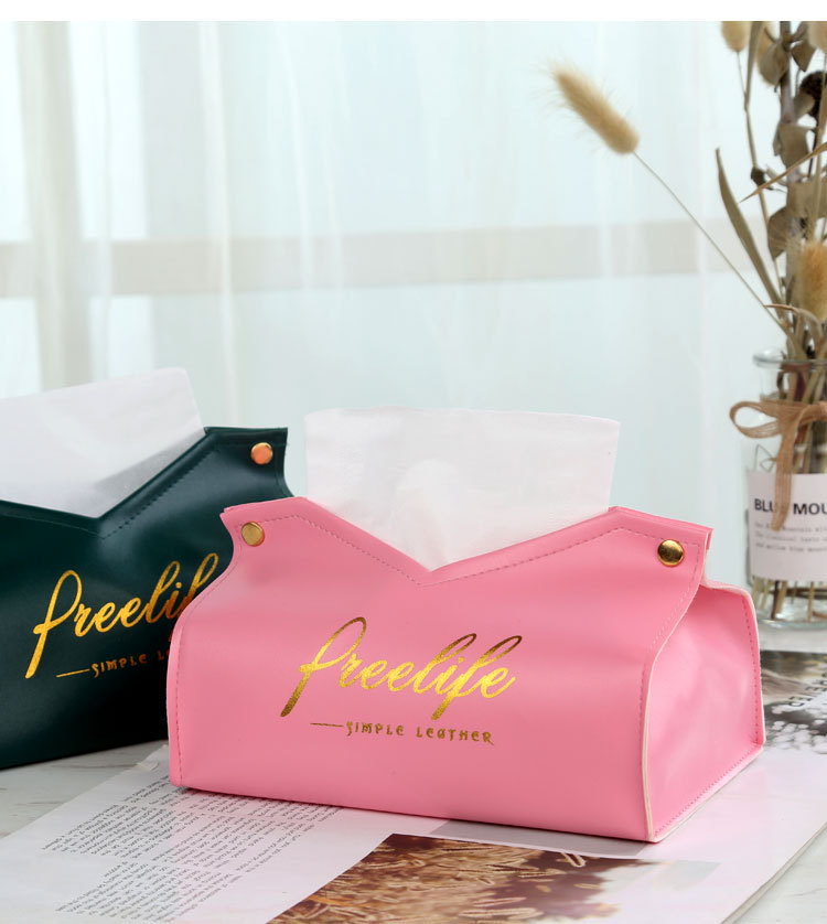 ins Nordic leather tissue box, tissue box, living room home creative tissue box, car-mounted custom desktop tissue box pic 12