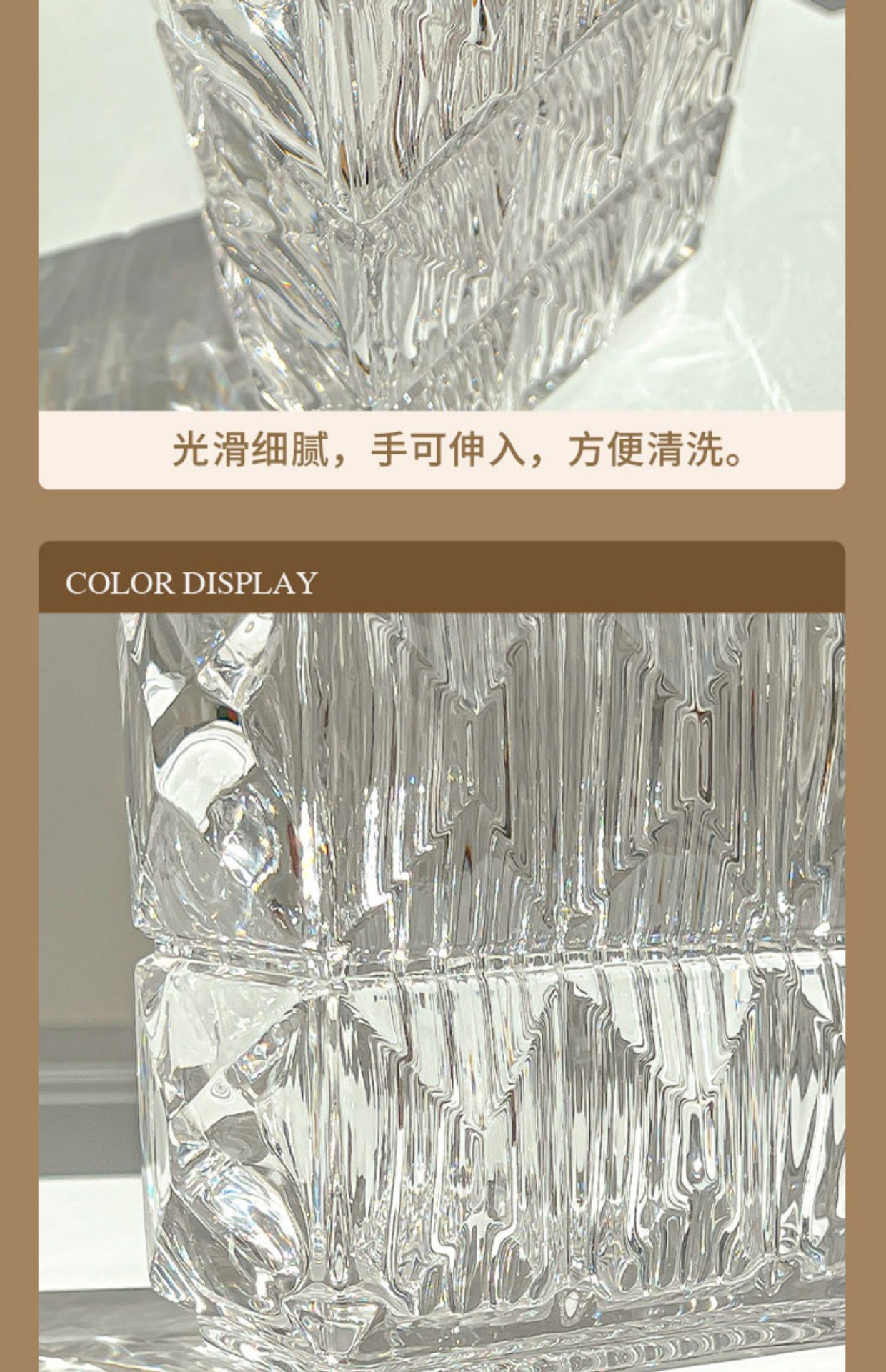 Vase ornaments, living room flower arrangements, high-end and light luxury, transparent glass, high-end hydroponic fresh flowers, roses, ins style pic 9