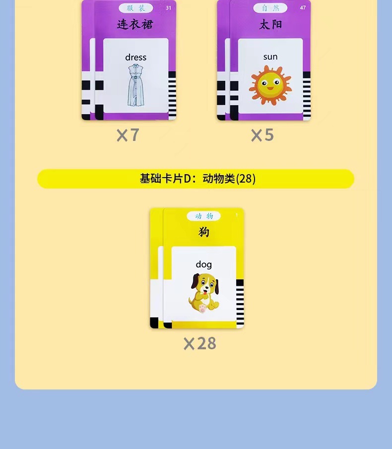 Educational early education card machine for children 1-3-6 years old bilingual Chinese and English enlightenment cognition and character recognition card learning machine toy pic 13