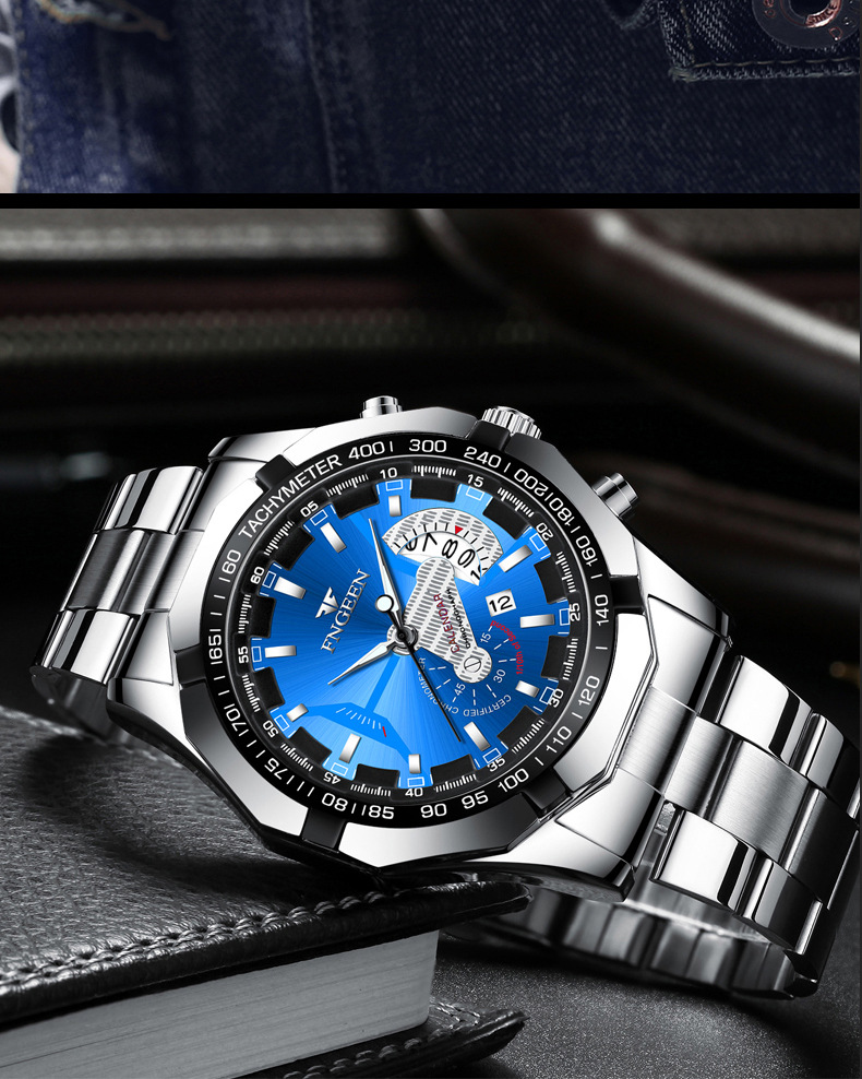 Fenzun waterproof non-mechanical watch, large dial watch, super large new calendar cross-border Shopee watch, creative technology pic 28