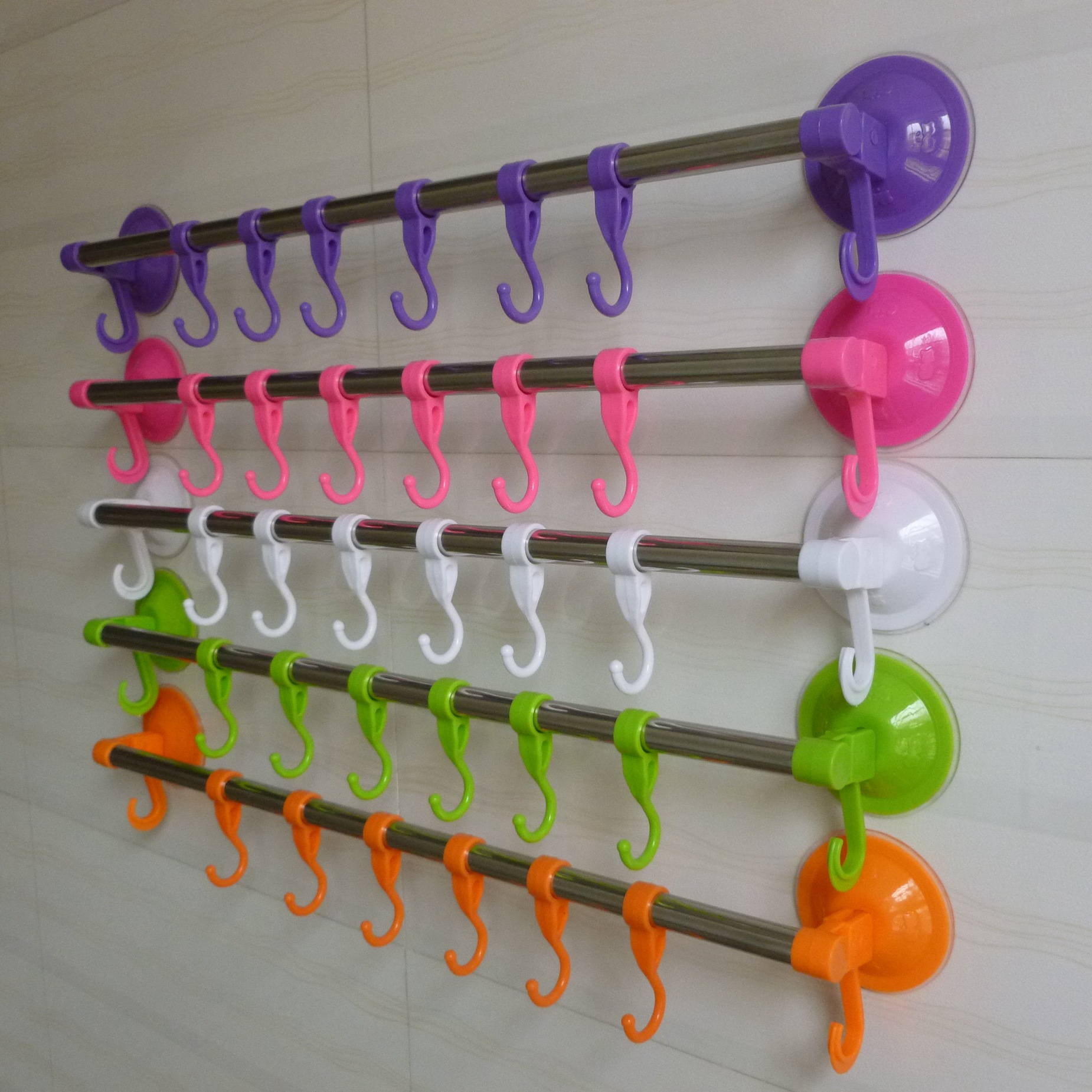 Suction cup towel rack manufacturer, powerful vacuum suction cup single-pole towel rack, street stall supply, free advertisement recording pic 4