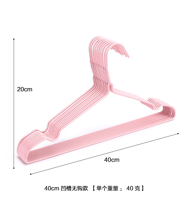 家用无痕全包防滑衣服架加粗铁艺衣架衣服挂多功能带挂钩浸塑衣架详情6