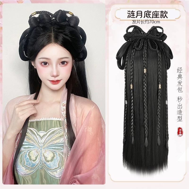 古装汉服假发包一体式发箍全头套古风唐制造型新手盘发发髻垫发包详情28