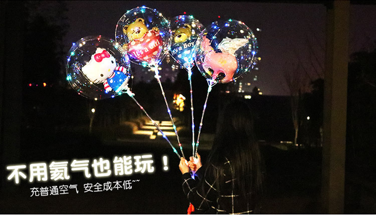 地摊夜市波波球夜市发光球中球发亮网红透明气球卡通随机新奇玩具详情16