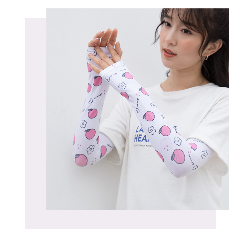 2021春夏季防晒袖套薄款冰丝手袖女骑车户外冰手臂套日系小清新袖详情20