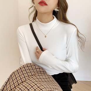 白色短袖t恤女装纯棉纯色休闲打底韩版夏季新款宽松百搭韩国上衣详情7