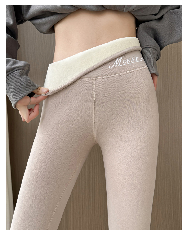 双面德绒打底裤女冬季加厚羊羔绒保暖棉裤高腰大码可外穿修身长裤详情32