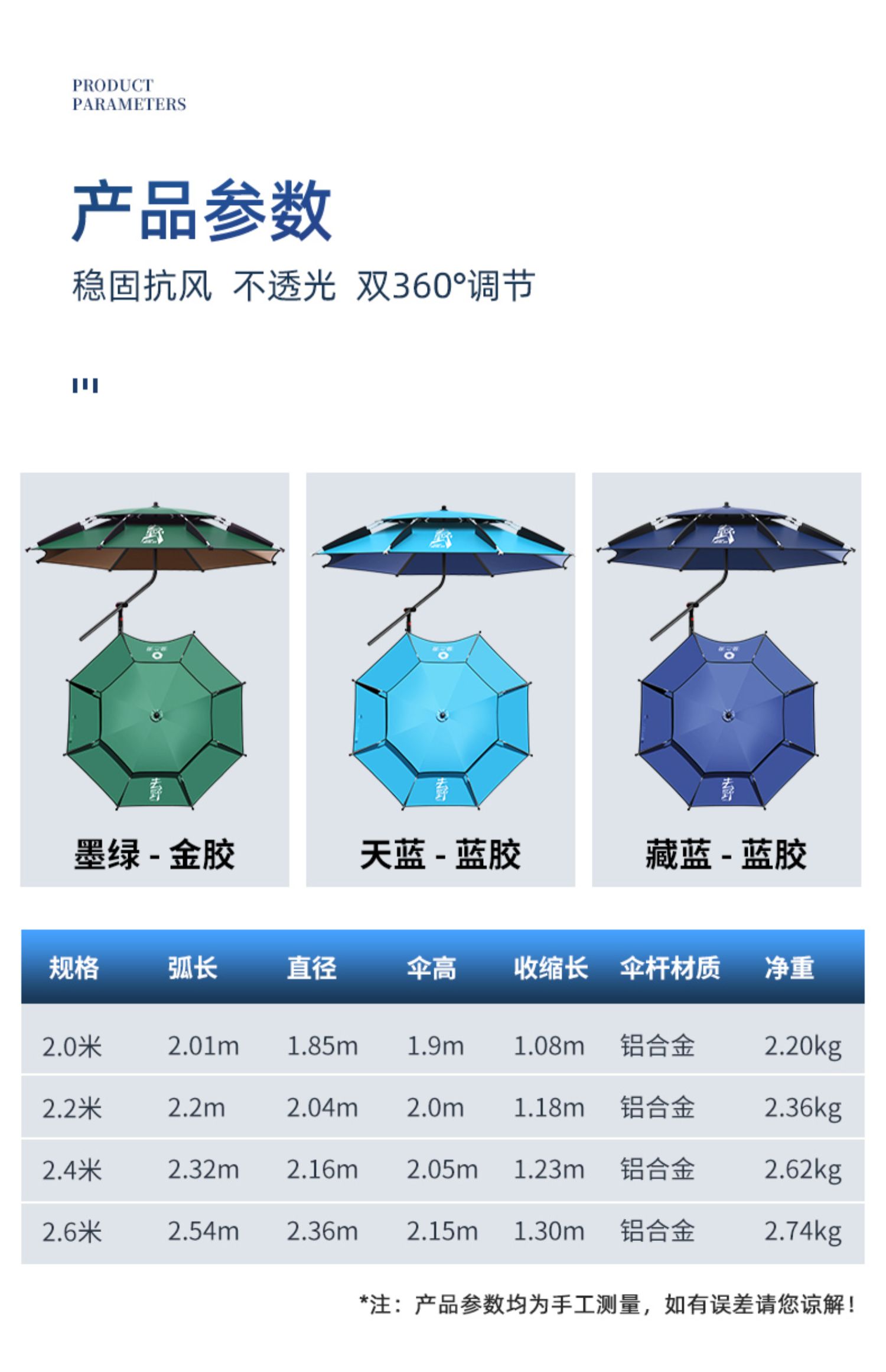 渔之源2022年新款钓鱼伞大钓伞拐杖手杖多向雨伞防暴雨户外遮阳伞详情32