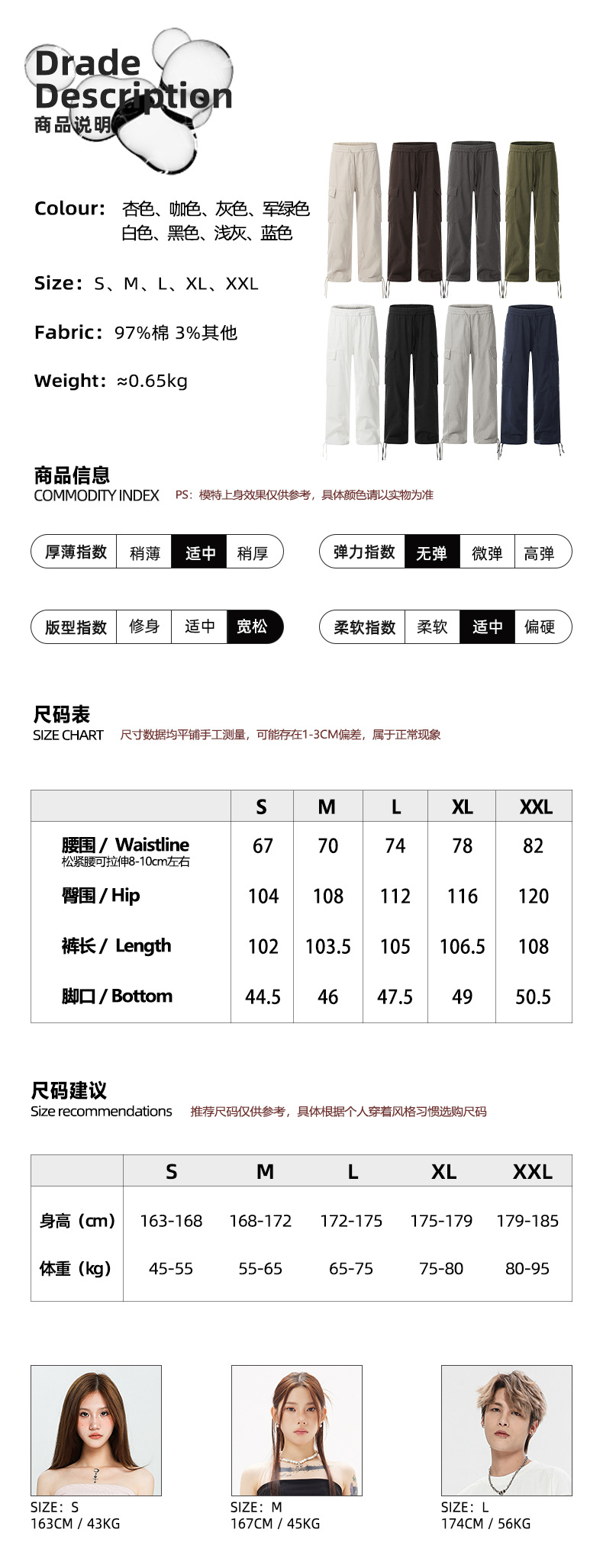 OREETA丨vintage直筒工装裤女可调节日系工装裤潮牌阔腿工装裤男详情4